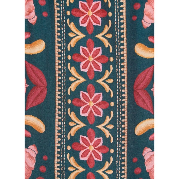 NEW Farm Rio Seashell Tapestry Buttoned Shirt Floral Salmon Pink Small - Picture 12 of 15